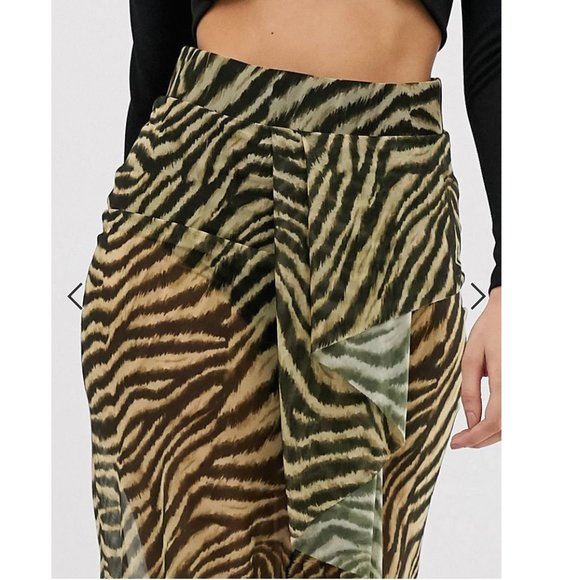 ASOS DESIGN animal print sheer midi skirt with pant - Picture 6 of 6